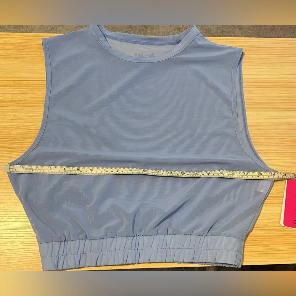 Jo+Jax Jenna Fairfax Crop Top Iris Blue Large – Dance Activewear Sleeveless NWT - Picture 7 of 10